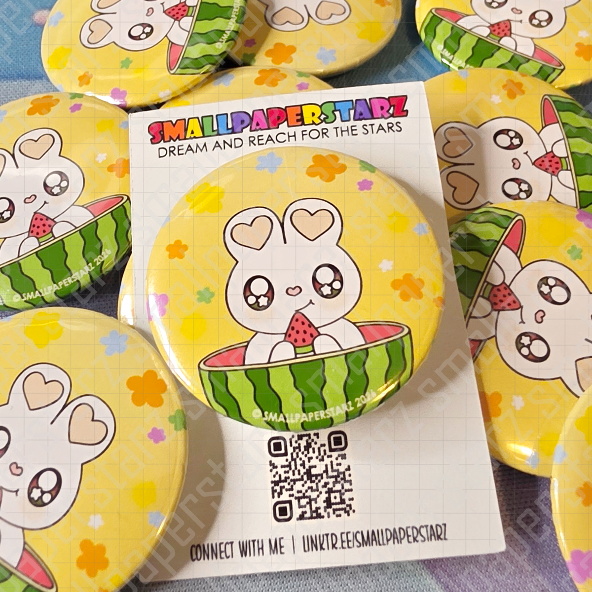 L037 - Lola Bunny Watermelon Summer Pinback Button / Badge