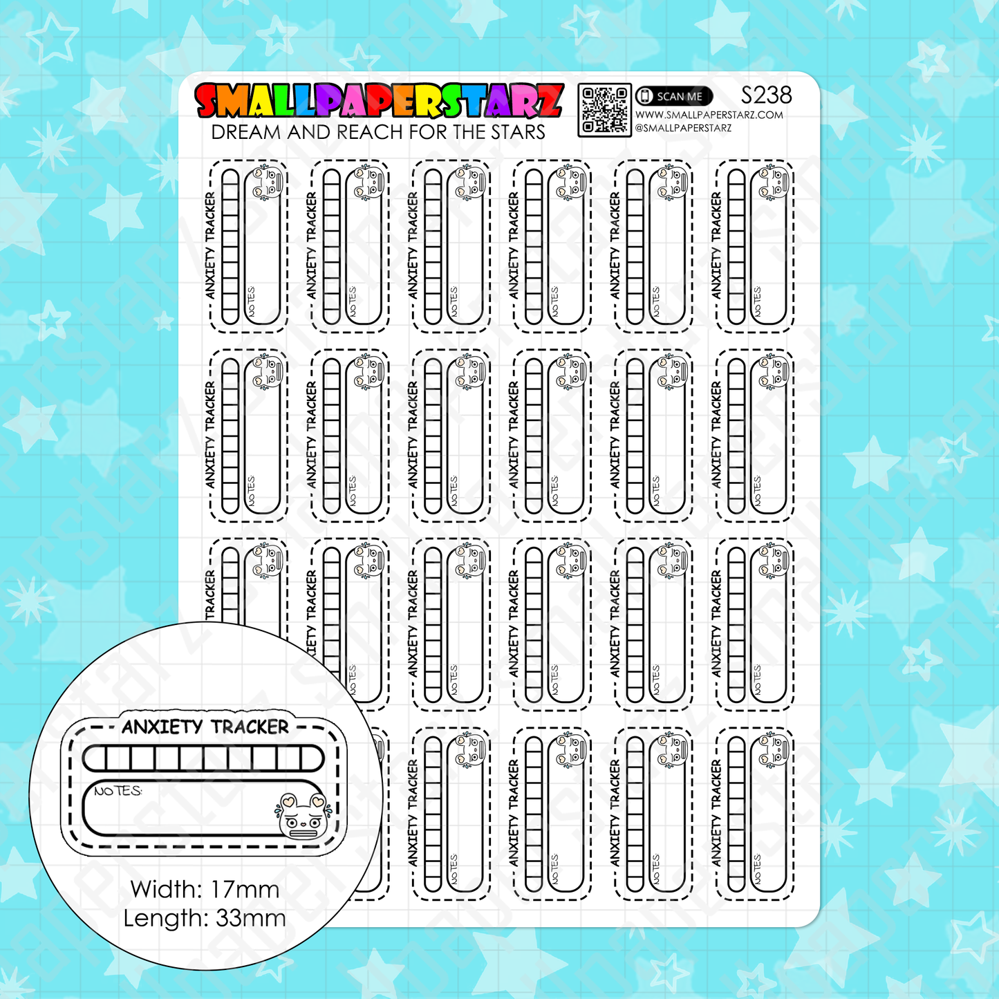 S238 - Anxiety Tracker Functional Sticker Sheet