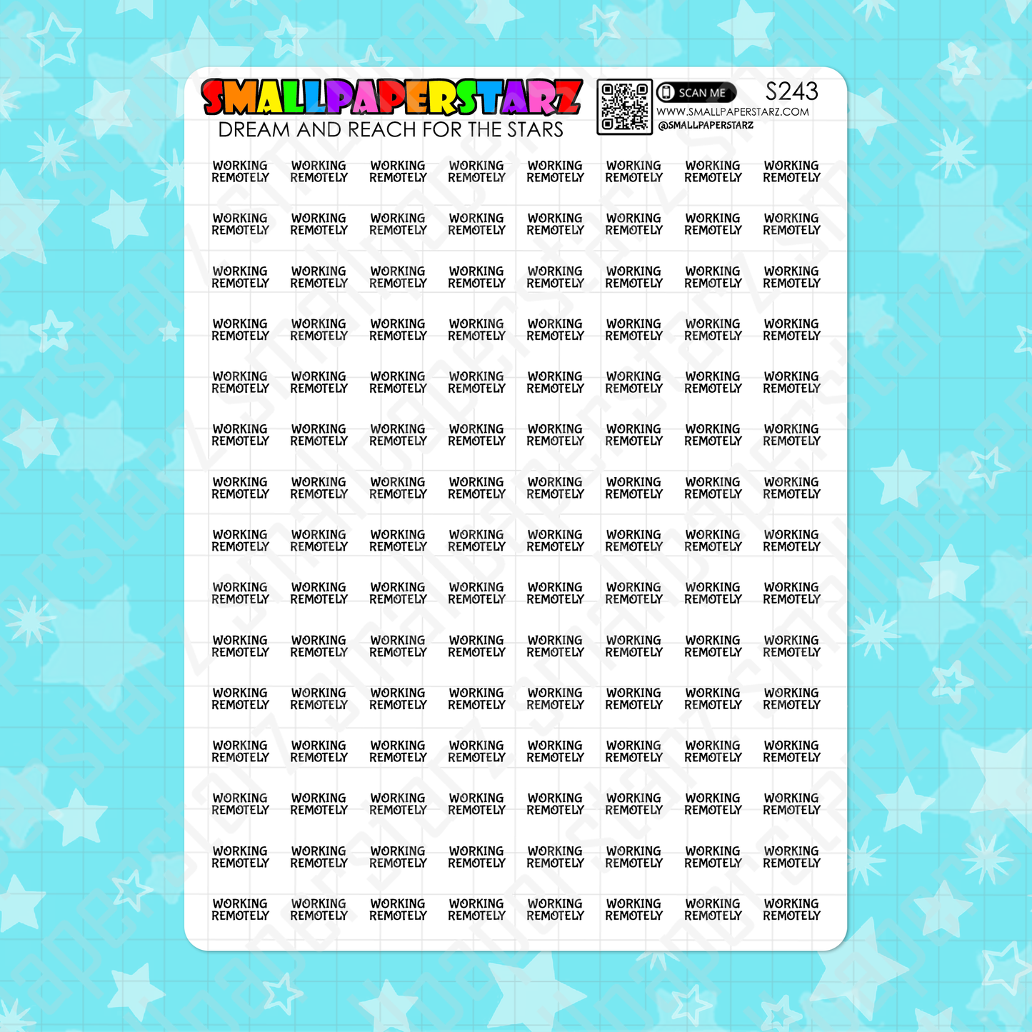 S243 - Working Remotely Script Planner Sticker Sheet