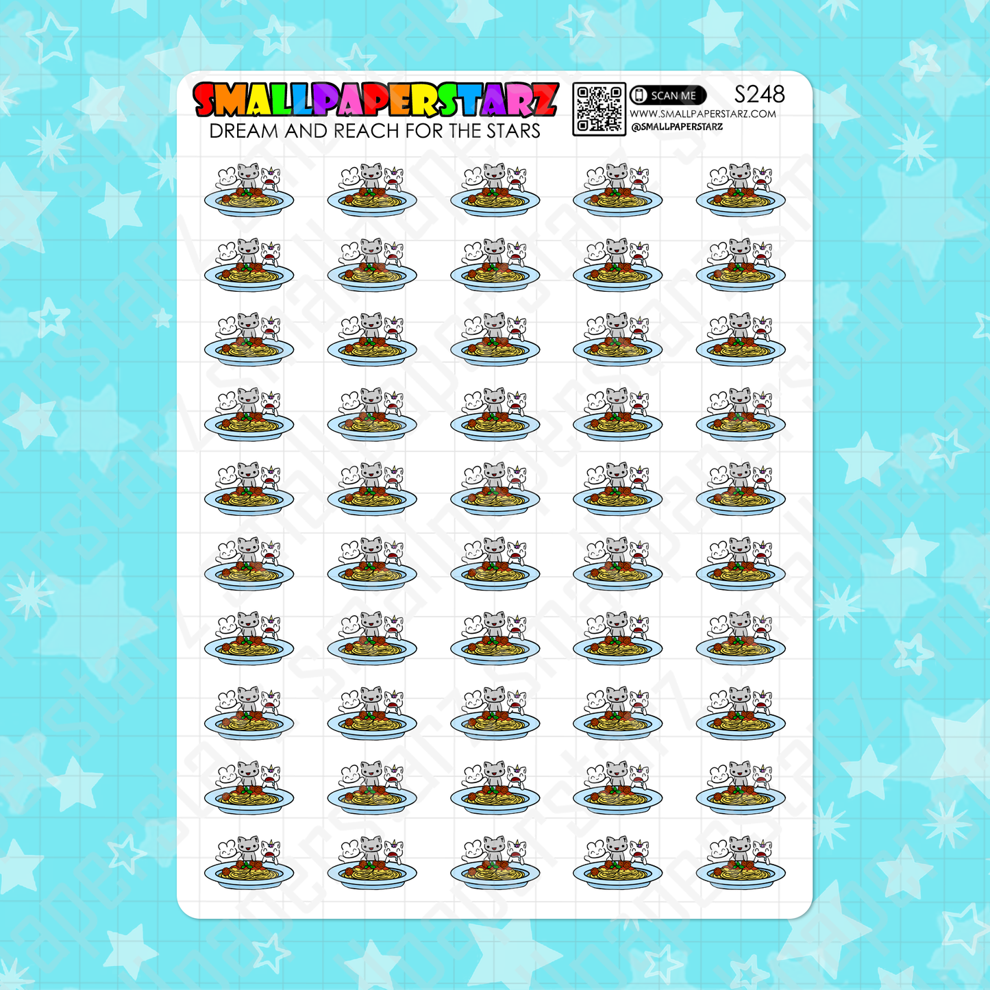 S248 - Eating With Friends Family Group Character Planner Sticker Sheet