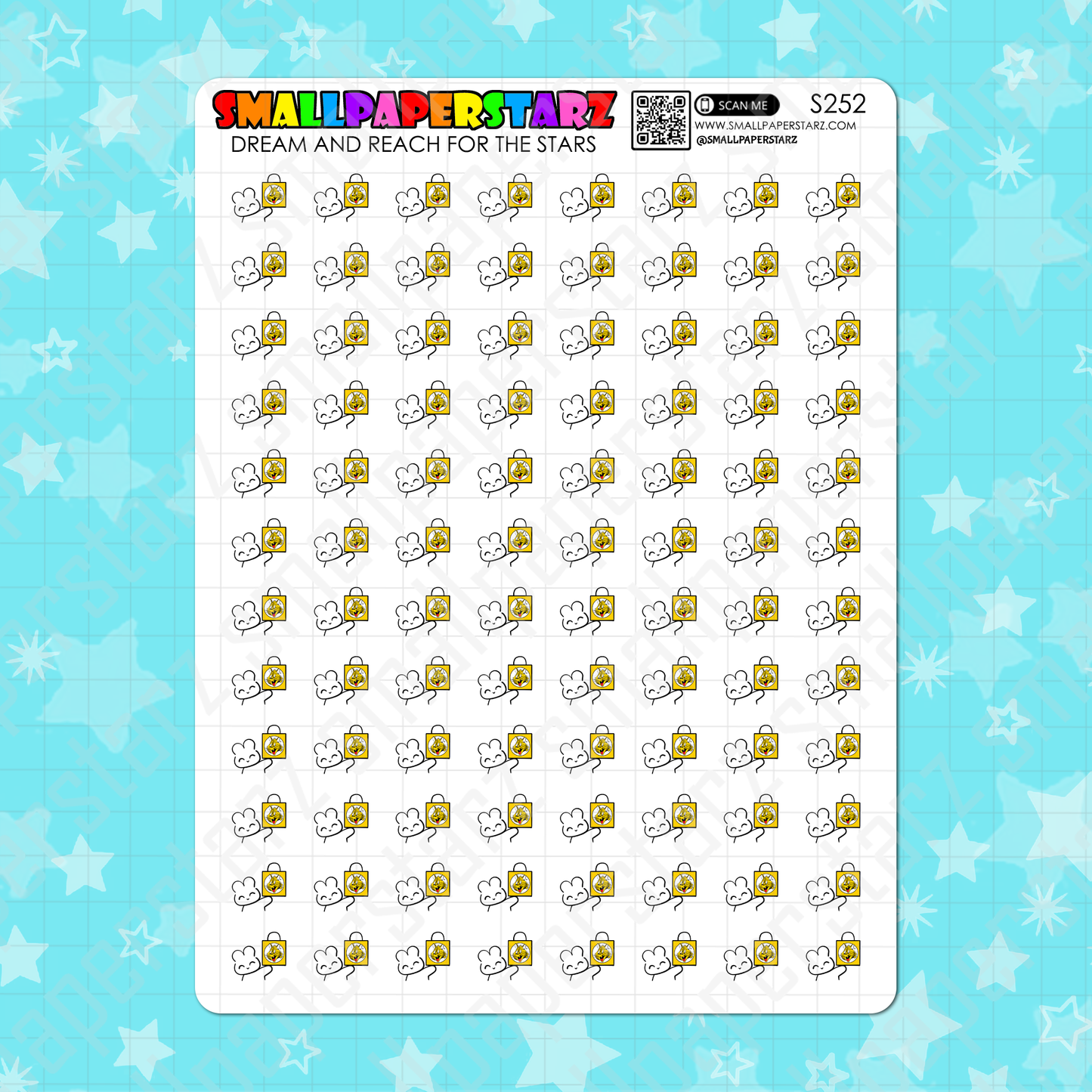 S252 - Giant Tiger Shopping Character Planner Sticker Sheet