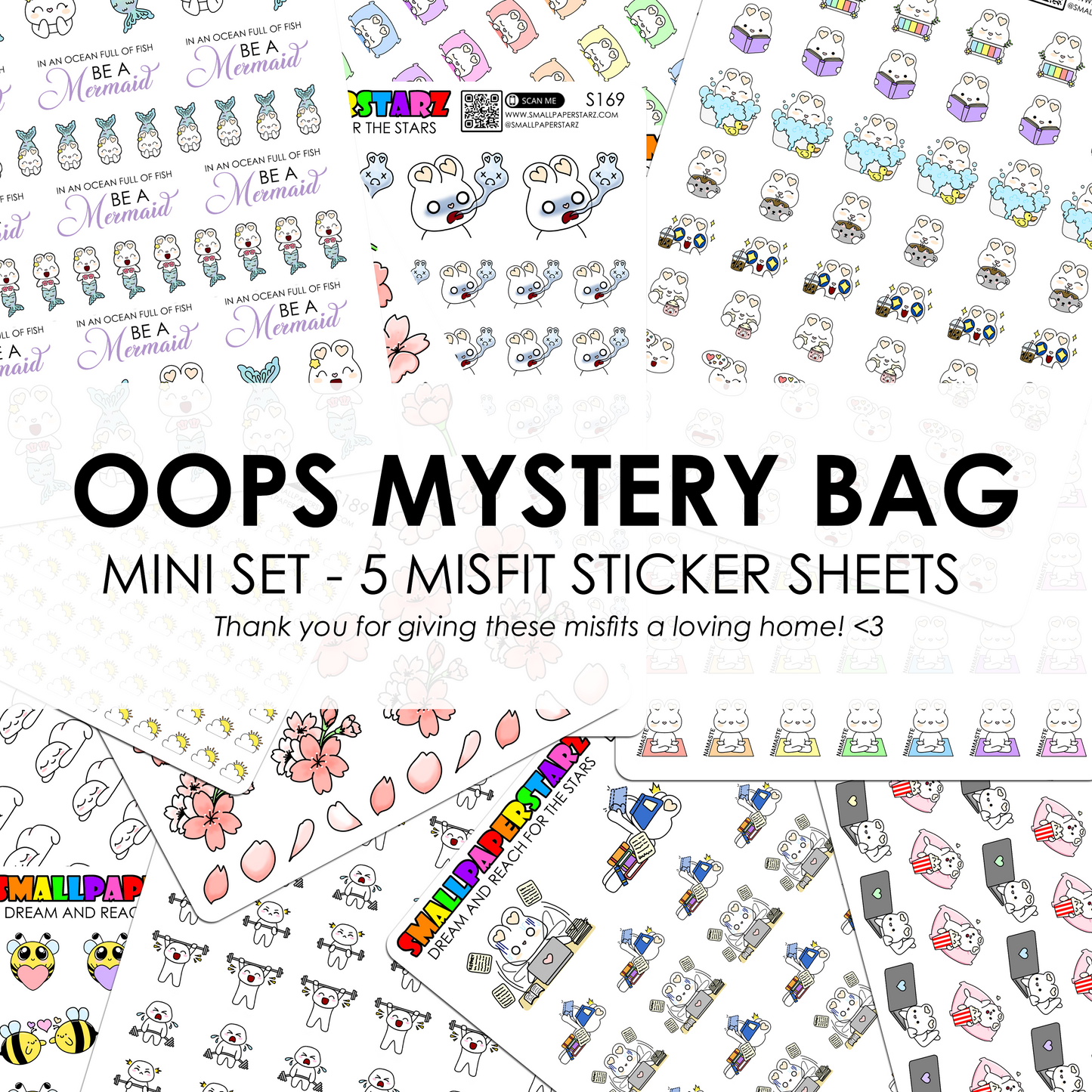 OOPS MINI MYSTERY BAGS - 5 Misfit Sticker Sheets