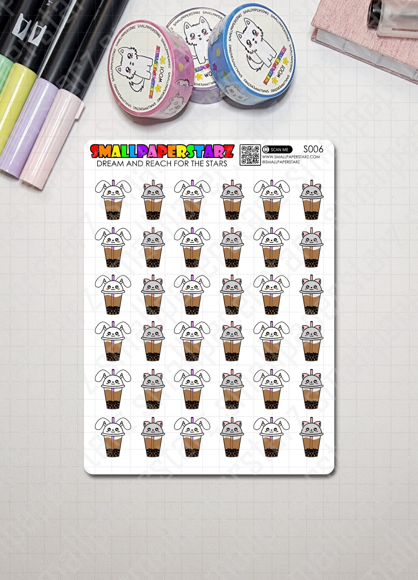 S006 - Lola & Gary Boba Time Sticker Sheet
