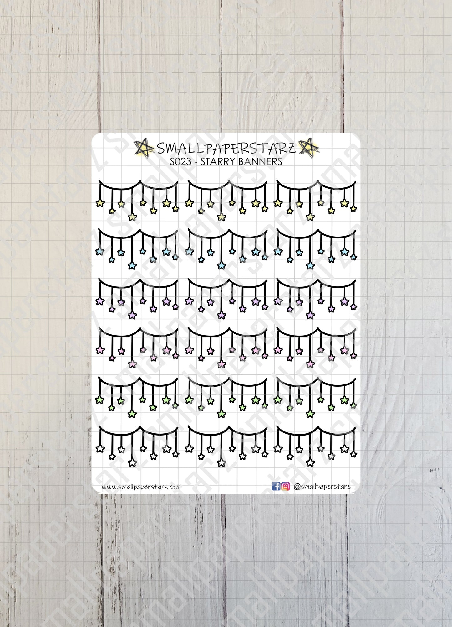 S023 - Starry Banners Sticker Sheet
