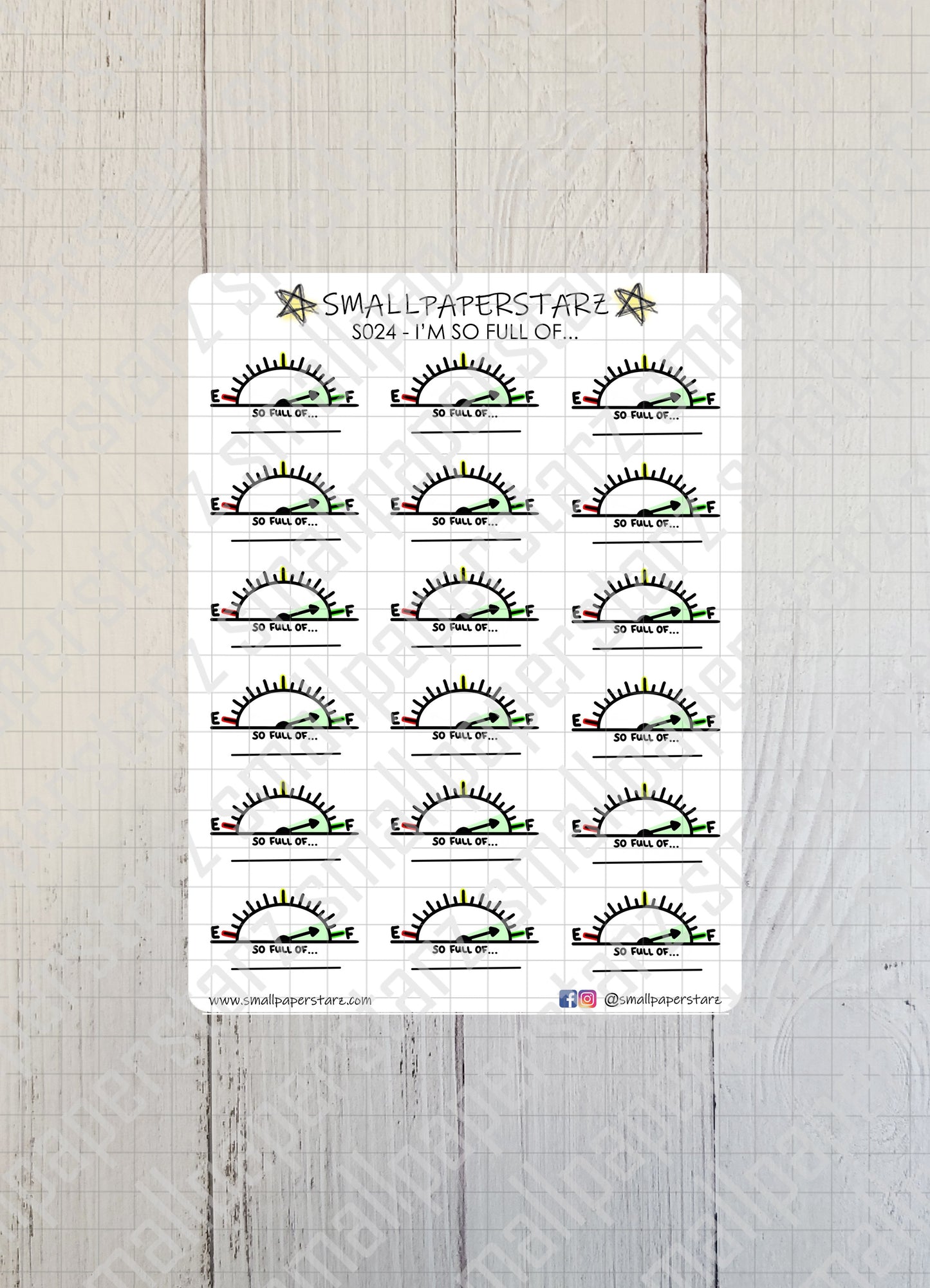 S024 - So Full Of... Sticker Sheet