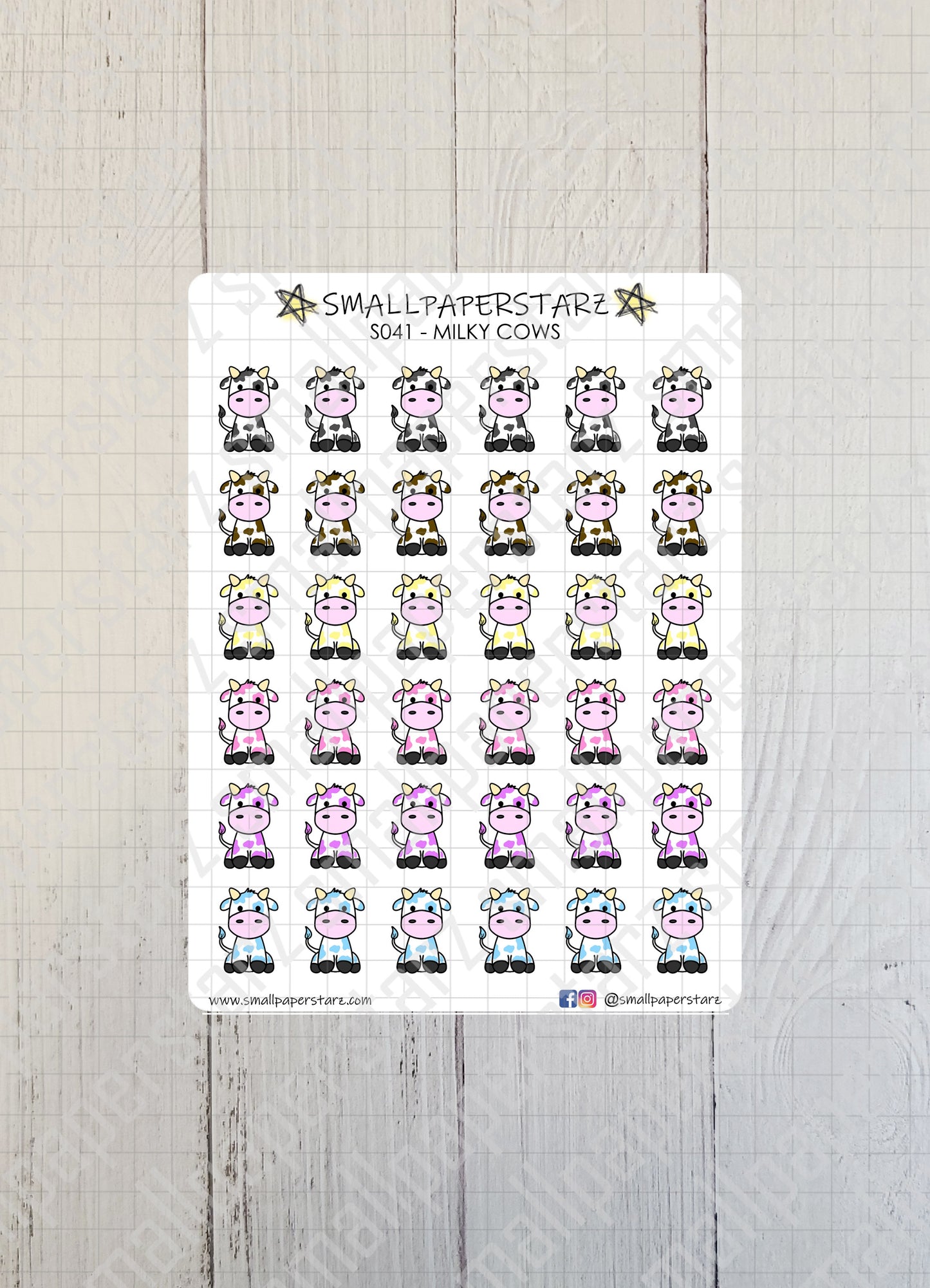 S041 - Milky Cows Sticker Sheet