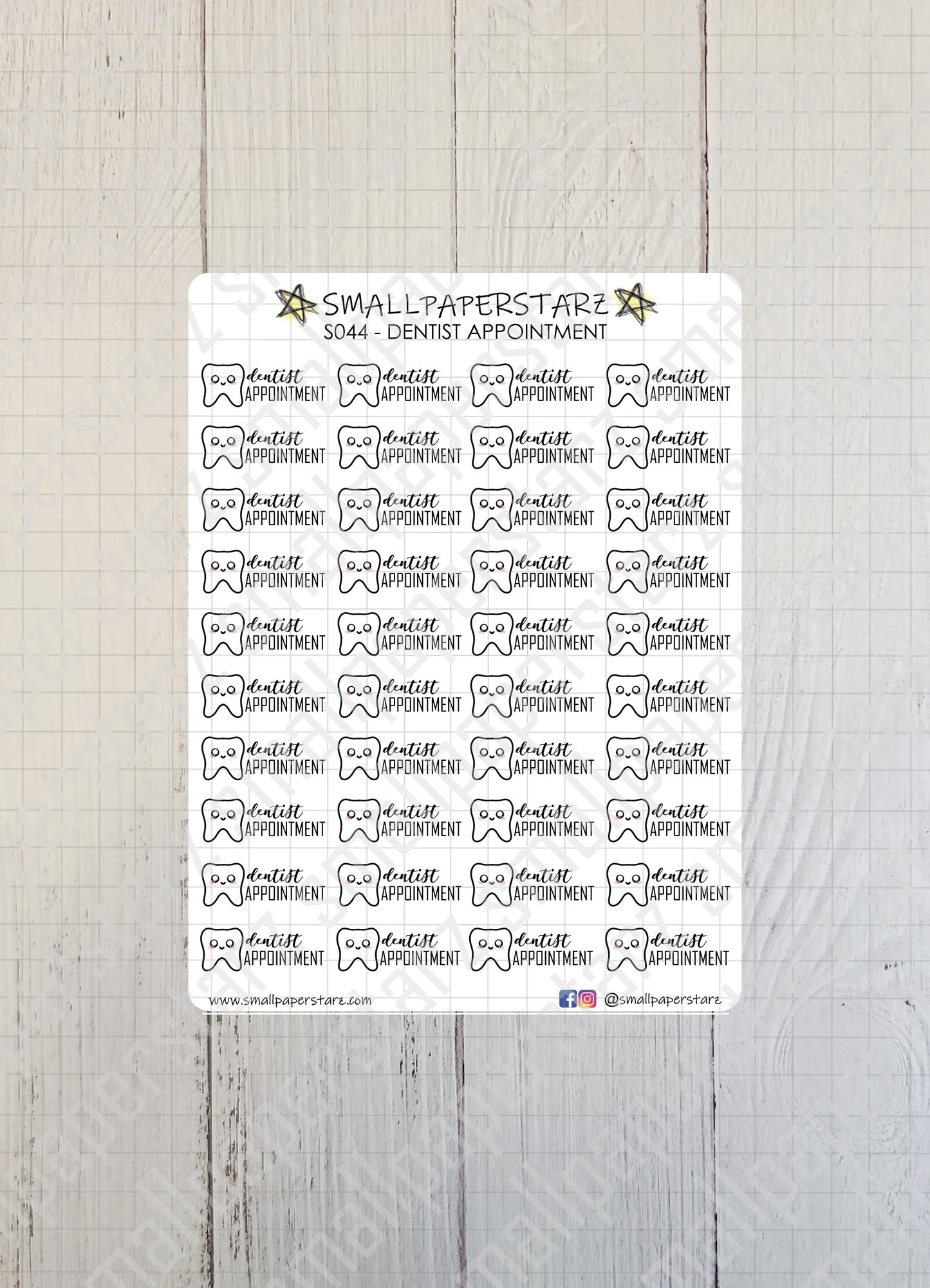 S044 - Dentist Appointment Sticker Sheet
