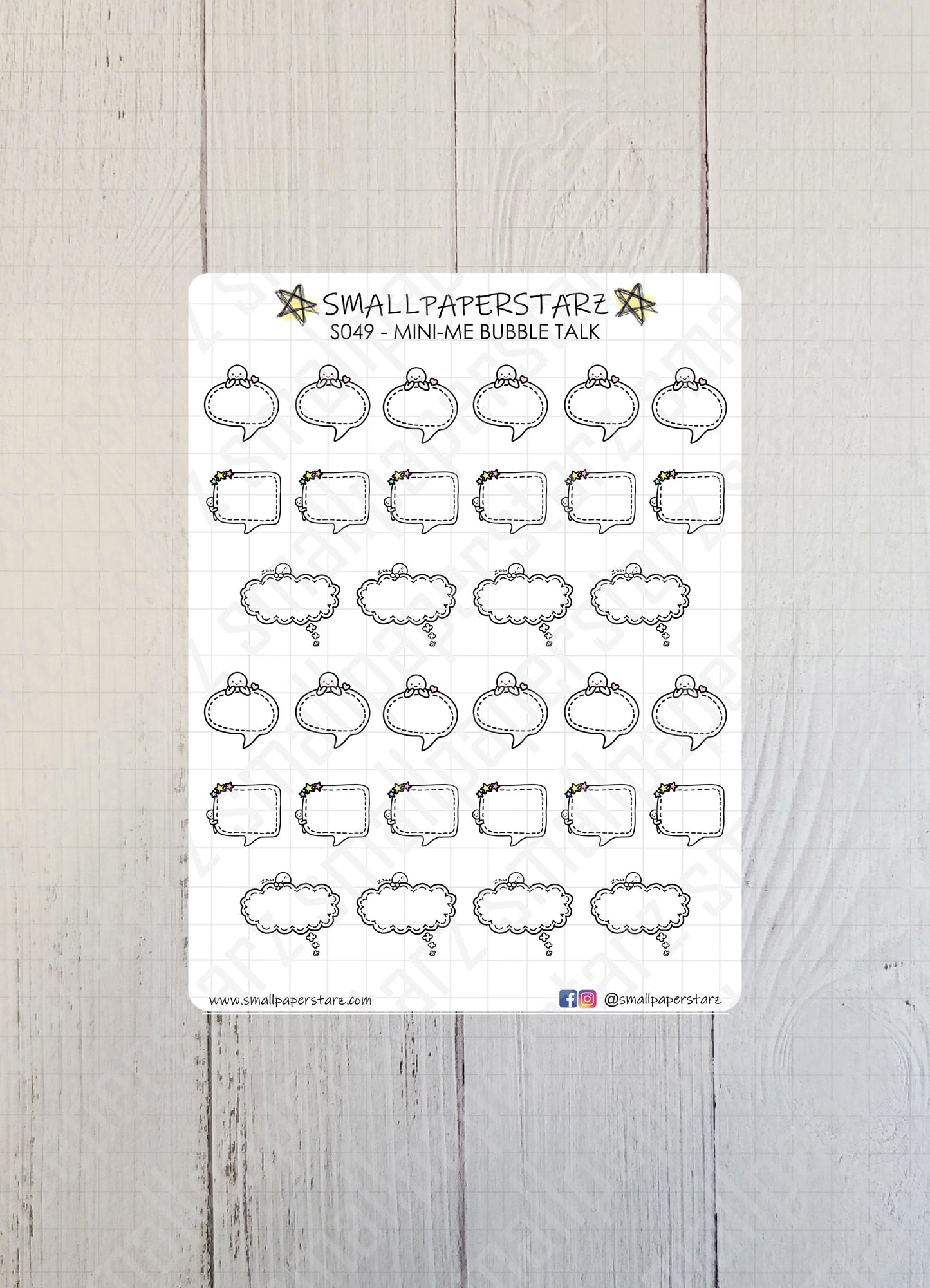 S049 - Mini-me Bubble Talk Sticker Sheet