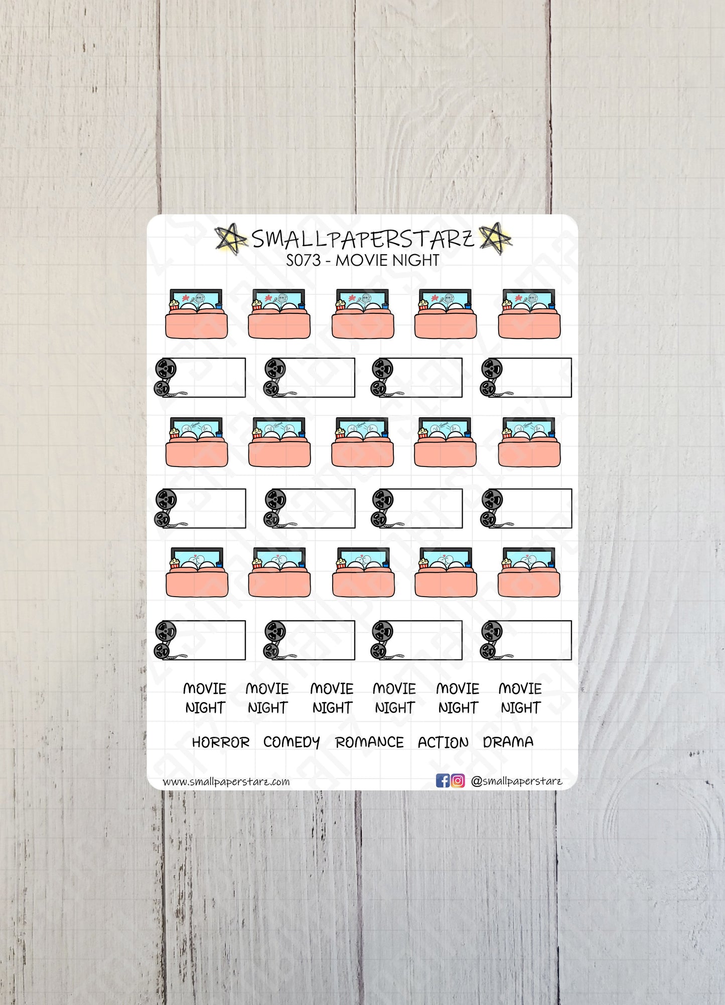 S073 - Movie Night Sticker Sheet