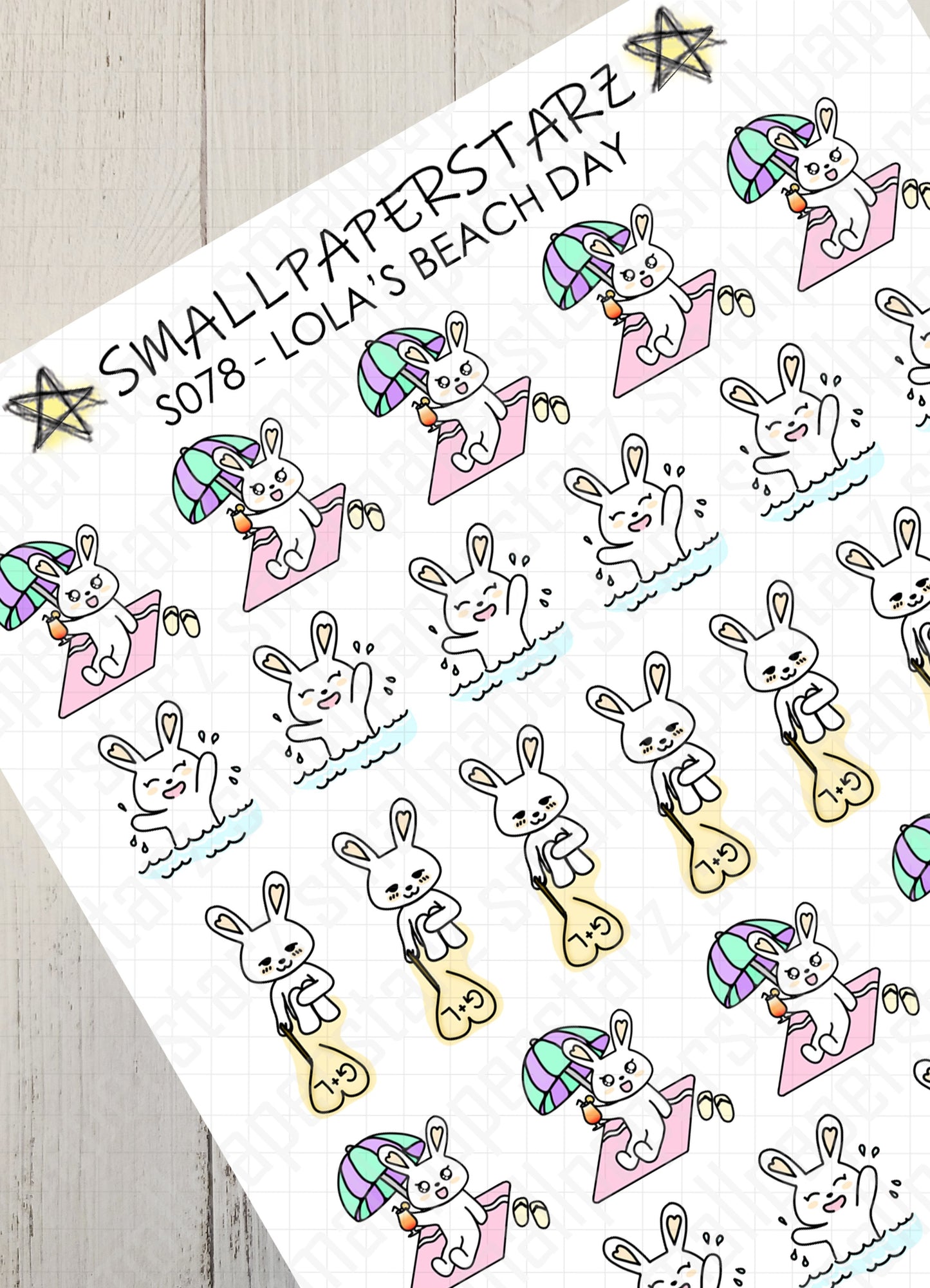 S078 - Lola's Beach Day Sticker Sheet