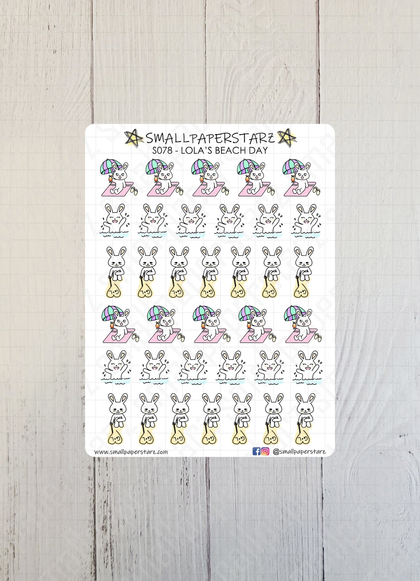S078 - Lola's Beach Day Sticker Sheet