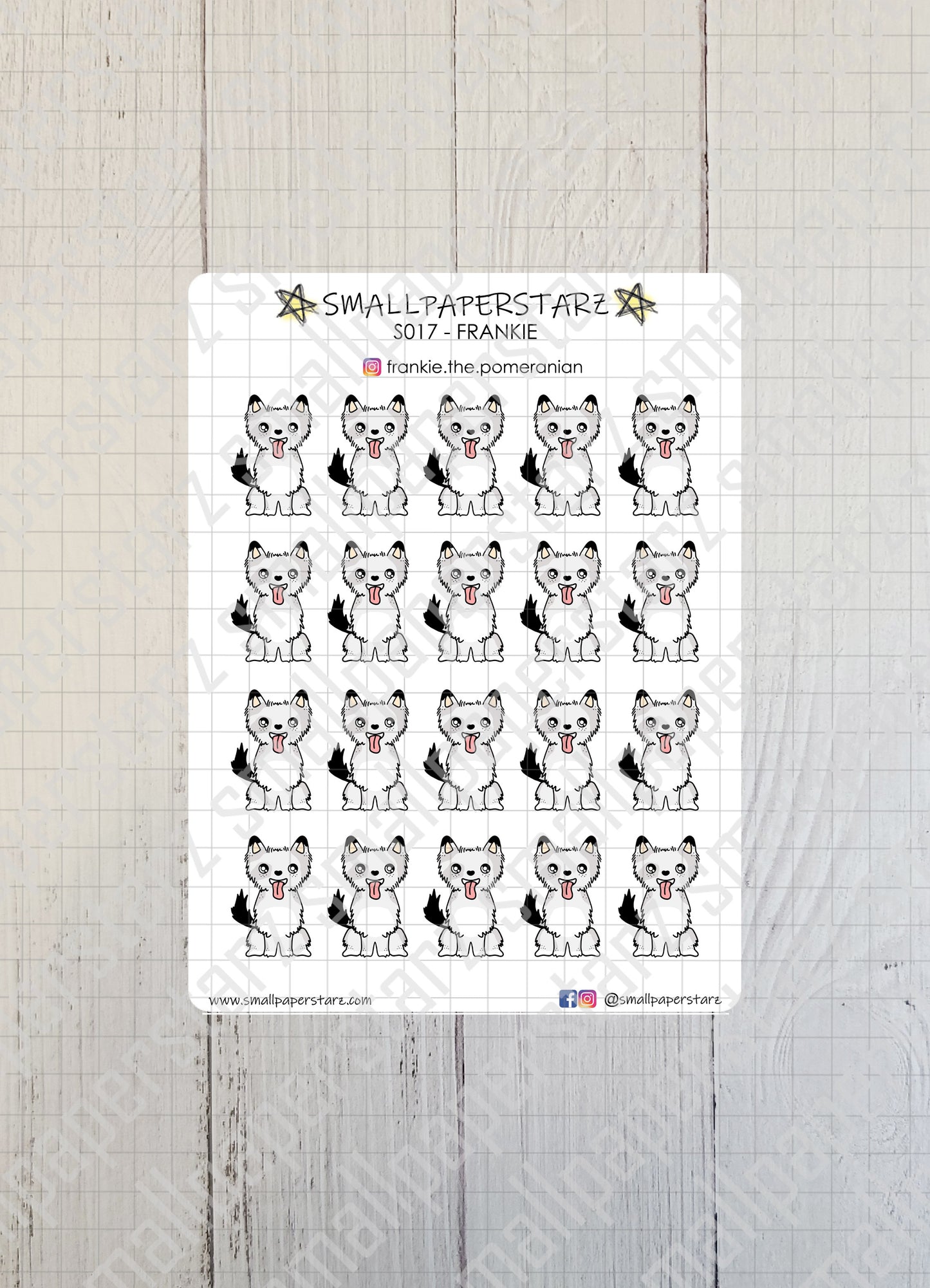 S017 - Frankie the Pomeranian Sticker Sheet