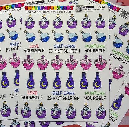 S042 - Self Care / Love Yourself Potions Sticker Sheet