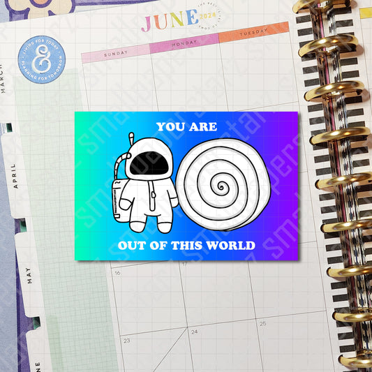 A003 - Out of This World 4 x 6 in. Thank You Art Card