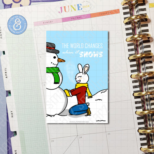 A010 - When It Snows 4 x 6 in. Thank You Art Card
