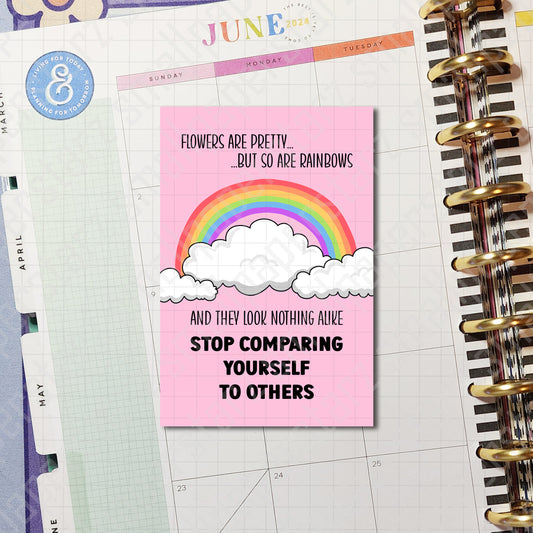 A012 - Stop Comparing Yourself To Others 4 x 6 in. Thank You Art Card