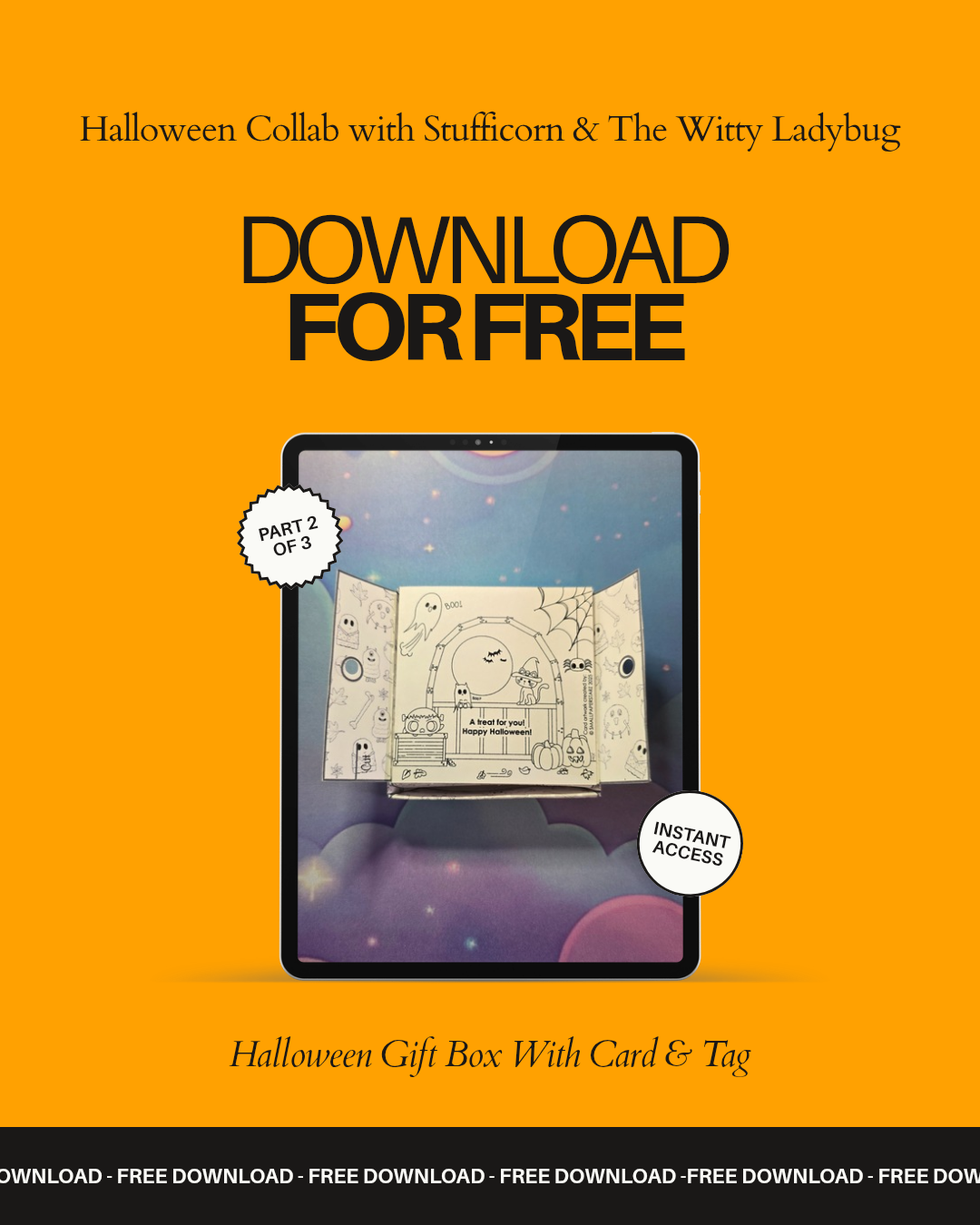 [Part 2 - Greeting Card] Halloween Collab Gift Box Digital Download Printable