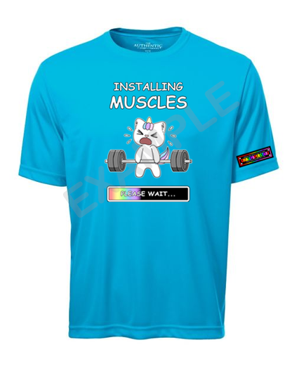 C002 - Installing Muscles Lily Athletic Workout T-shirt Cute Apparel
