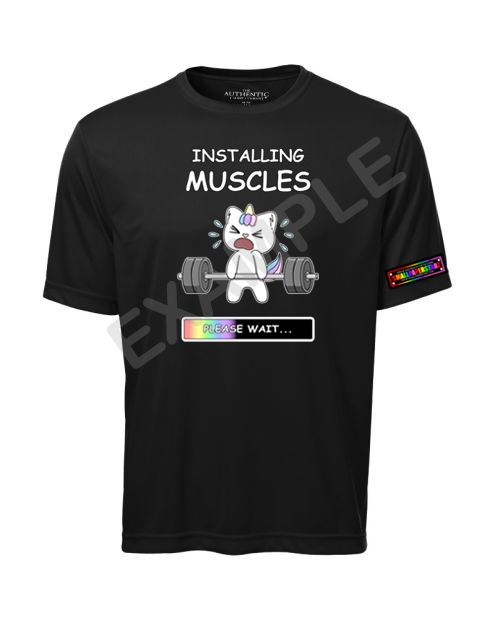 C002 - Installing Muscles Lily Athletic Workout T-shirt Cute Apparel