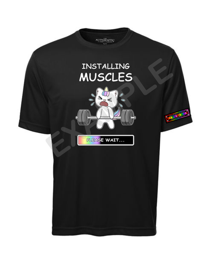C002 - Installing Muscles Lily Athletic Workout T-shirt Cute Apparel