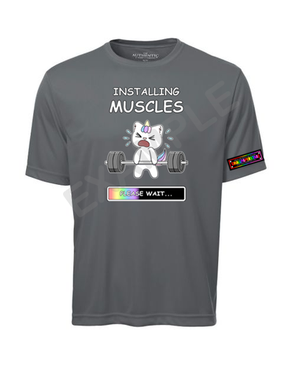 C002 - Installing Muscles Lily Athletic Workout T-shirt Cute Apparel