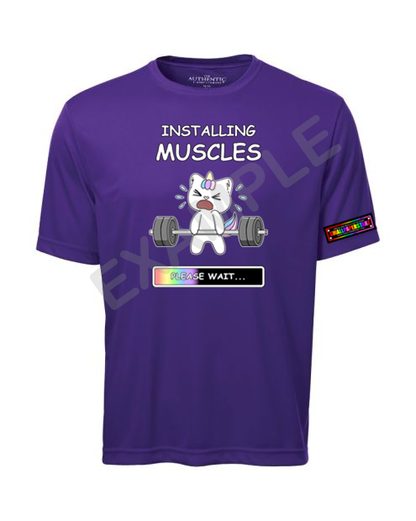 C002 - Installing Muscles Lily Athletic Workout T-shirt Cute Apparel