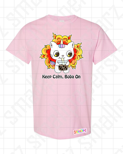 C004 - Keep Calm Boba On T-shirt Cute Apparel