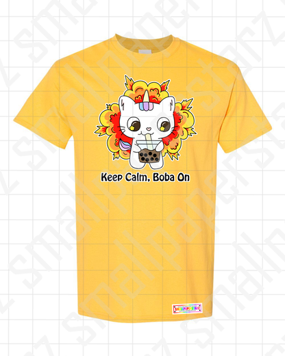 C004 - Keep Calm Boba On T-shirt Cute Apparel