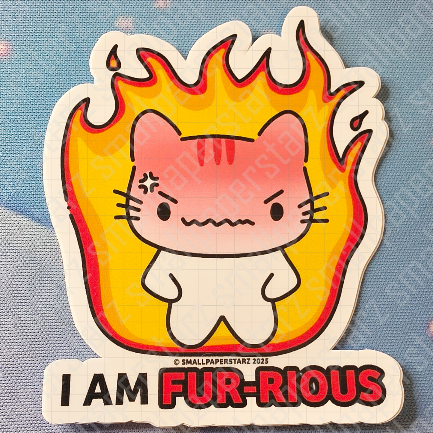 F062 - I Am FUR-rious Kitty Neko Waterproof Vinyl Die Cut Sticker
