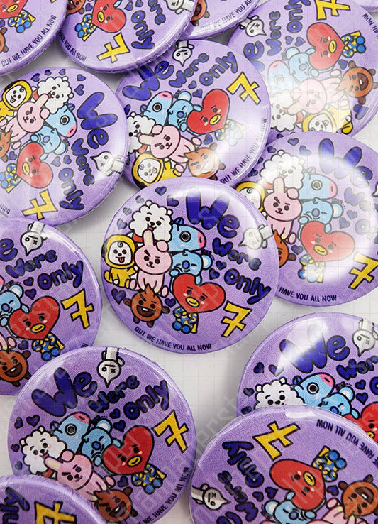 L024 - Borahae! 보라해! I Purple You! BT21 Pinback Button / Badge