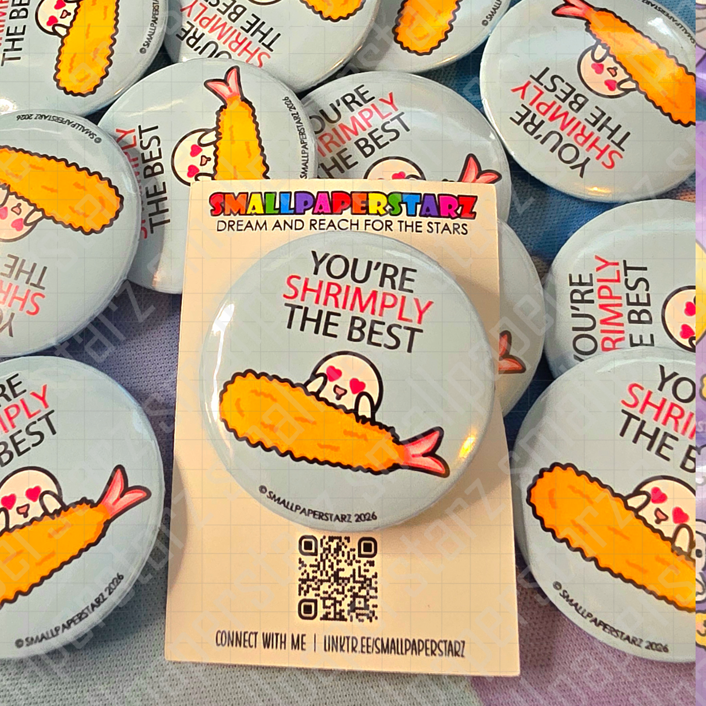 L036 - You're SHRIMPLY The Best ver. 2.0 Pinback Button / Badge