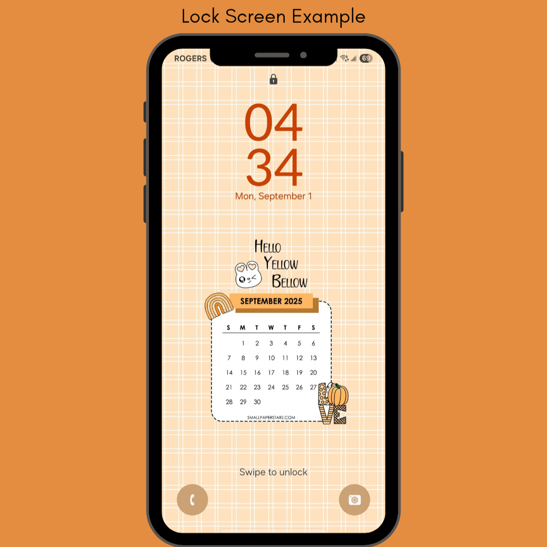Happy Starz Digital Downloads: Kawaii September Autumn Digital Phone Wallpaper