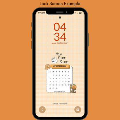 Happy Starz Digital Downloads: Kawaii September Autumn Digital Phone Wallpaper