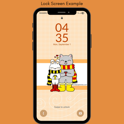 Happy Starz Digital Downloads: Kawaii September Autumn Digital Phone Wallpaper