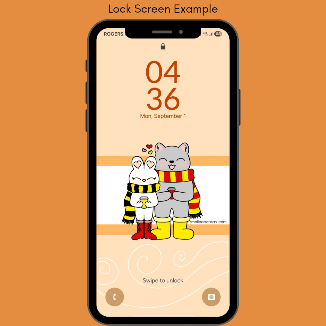 Happy Starz Digital Downloads: Kawaii September Autumn Digital Phone Wallpaper