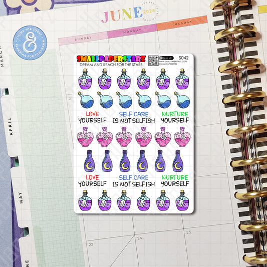 S042 - Self Care / Love Yourself Potions Sticker Sheet