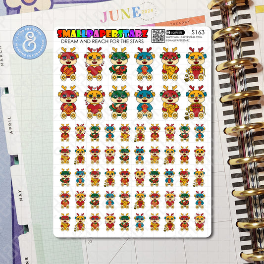 S163 - Year of the Dragon Chinese New Year / Lunar New Year 2024 Sticker Sheet