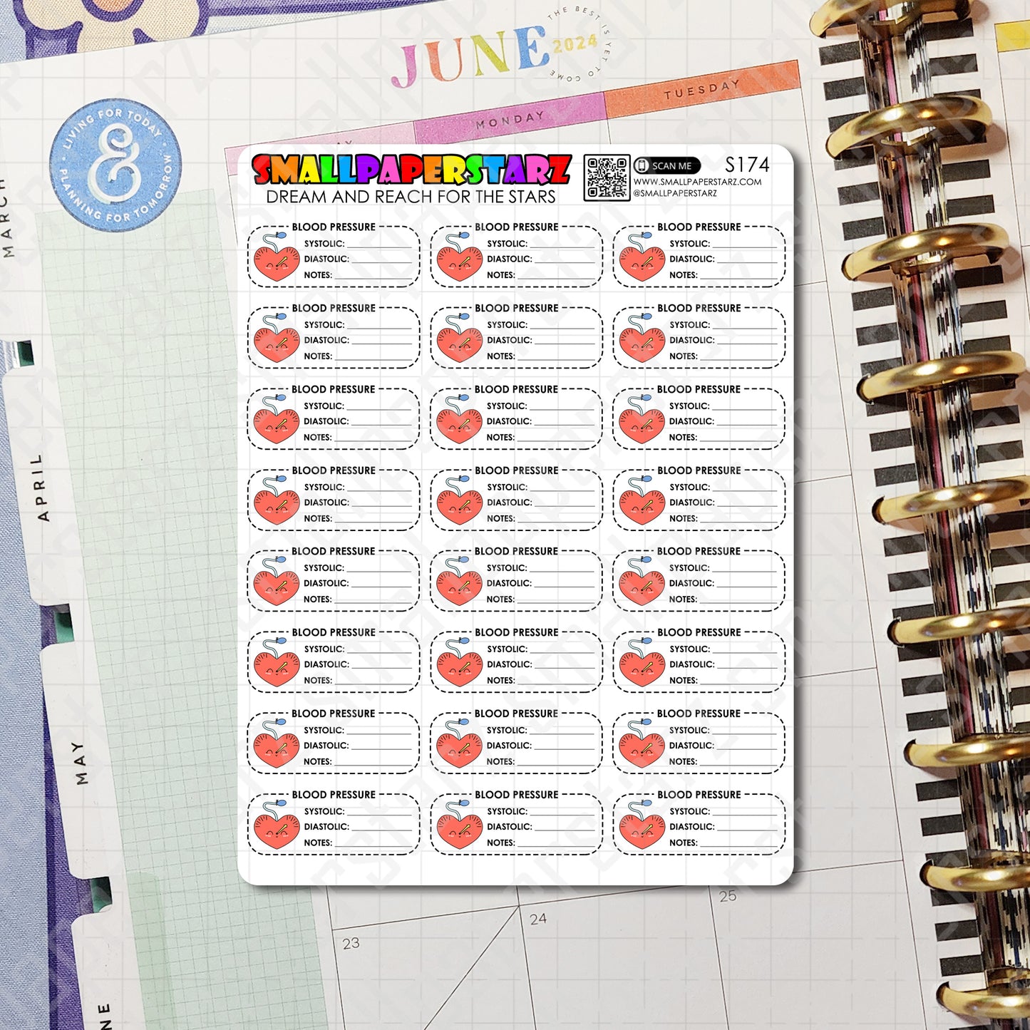 S174 - Blood Pressure Tracker ver. 2 Sticker Sheet