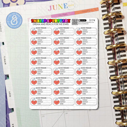 S174 - Blood Pressure Tracker ver. 2 Sticker Sheet