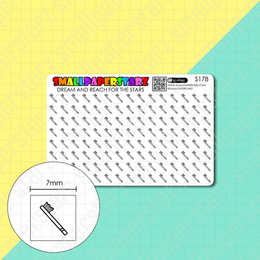 S178 - Toothbrush / Dental Hygiene Mini Icons Sticker Sheet