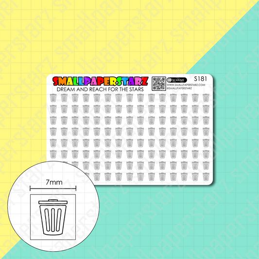 S181 - Garbage Day / Trash Day Mini Icons Sticker Sheet
