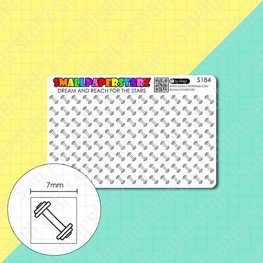 S184 - Gym / Exercise / Workout / Weights Mini Icons Sticker Sheet