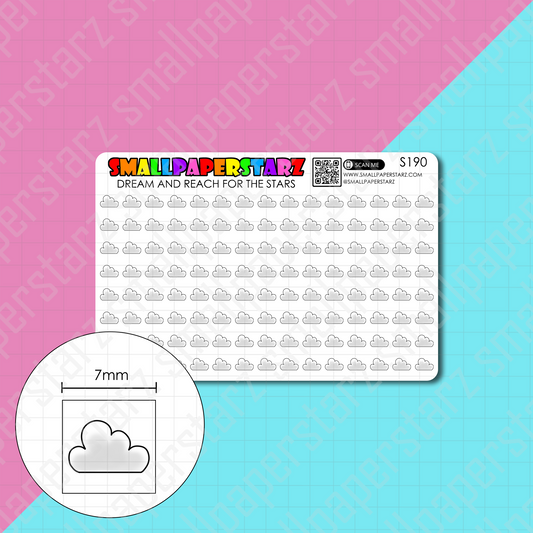 S190 - Cloudy Weather Mini Icons Sticker Sheet