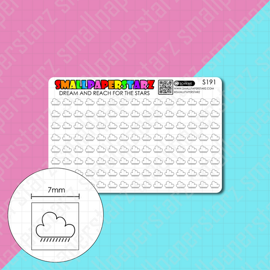S191 - Rainy Day / Rain Showers Weather Mini Icons Sticker Sheet