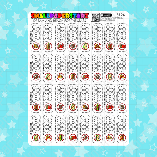 S194 - No Junk Food Tracker Sticker Sheet