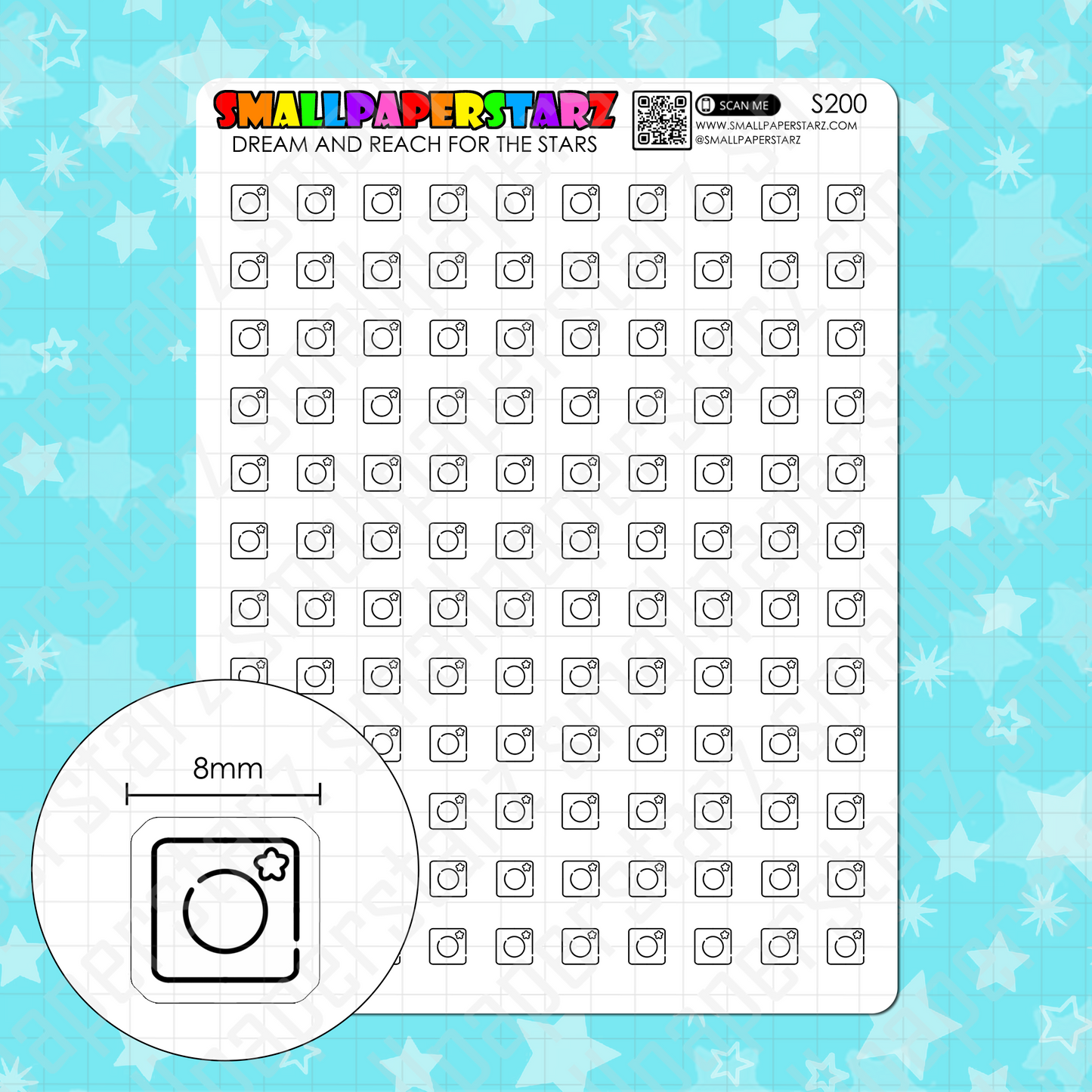 S200 - Instagram Social Media Icons Sticker Sheet