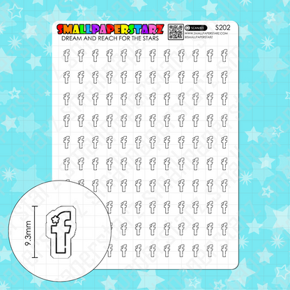 S202 - Facebook Social Media Icons Sticker Sheet