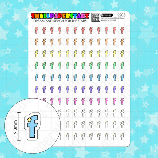 S203 - Facebook Social Media Rainbow Icons Sticker Sheet