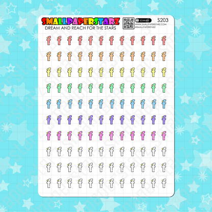 S203 - Facebook Social Media Rainbow Icons Sticker Sheet
