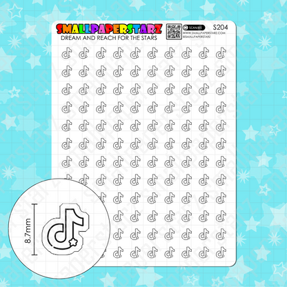 S204 - Tik Tok Social Media Icons Sticker Sheet